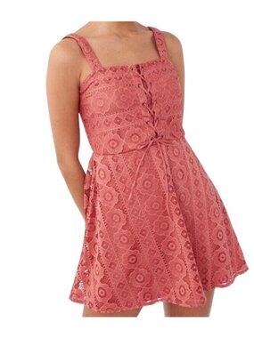Aeropostale Corset Floral Lace Tank Dress M Boho Indie Festival Western Preppy